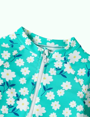 Image of DREAM BUS Toddler Girls Long Sleeve Swimsuit 3 Piece Rashguard Set with Bikini Top Baby Girls Bathing Suit Swimwear