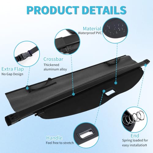 image for AceRide Cargo Cover Compatible with Toyota Highlander 2020-2024 Access