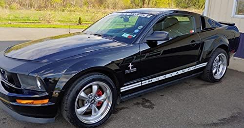 Miniatura 5 de Decal Mods Adhesivos de rayas laterales para puerta de panel basculante para Ford Mustang Blanco - RB - CW