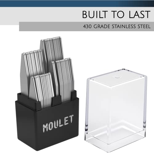 Moulet 56 Collar Stays For Men's Dress Shirts - Dress Shirt Collar Inserts In 4 Sizes - Metal Collar Stays For Men With Divided Collar Stay Holder (Metal) #TOP5