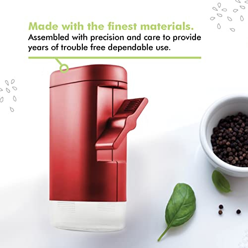 Peppermate Traditional Pepper Mill- Manual High Volume Peppercorns And Salt Grinder With Ergonomic Turnkey Handle And Ceramic Precision Mechanism With Adjustable Grind For The Gourmet Chef (Red) #TOP3