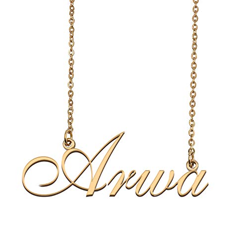 HUAN XUN Customized Simple My Name Necklace Jewelry Gifts for Women Arwa