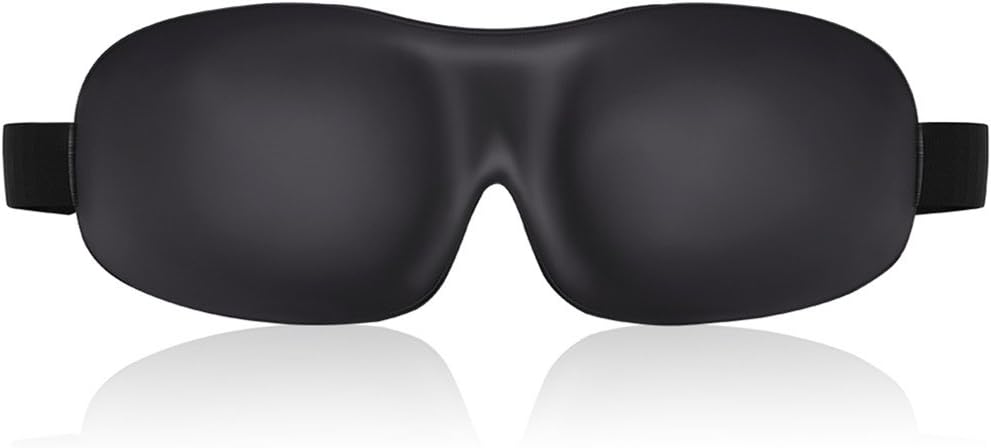 Deep Molded Sleep Mask, with ear plug and carry pouch lightweight & comfortable eye mask, Super Soft Material (Grey)