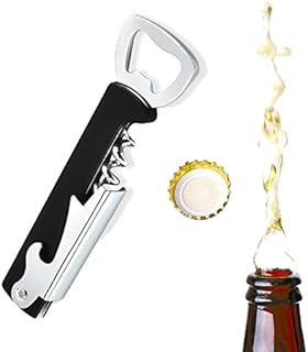Compact Corkscrew and Bottle Opener, 1 Pack, Multi Tool, Wine Bottle Opener, Stainless Steel Cork Screw with ABS Body, Compact Size Ideal for Travel and Camping (1 Pack)