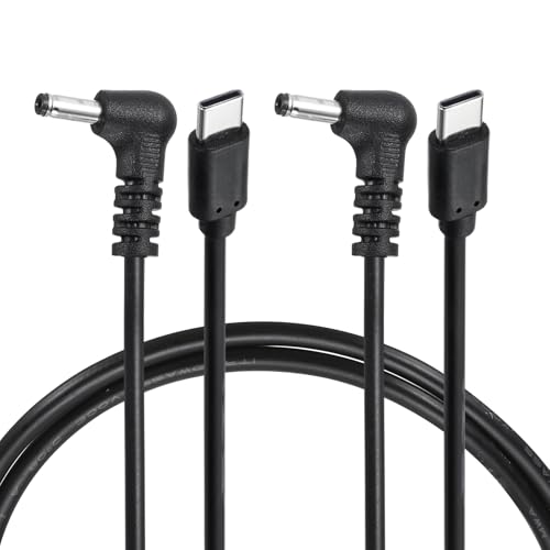 Cable de alimentación USB C a CC 3,5 x 1,35 mm que evita dobleces