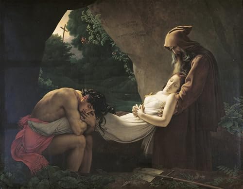 Tableau sur toile Le Tombeau d'Atala de Girodet Girodet De Roucy Trioson déco 60x90cm