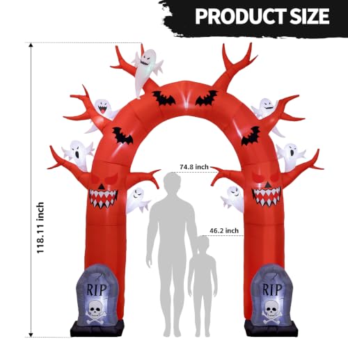 10FT Halloween Inflatable Archway Outdoor Decorations, Giant Blow Ups Arch - image 3