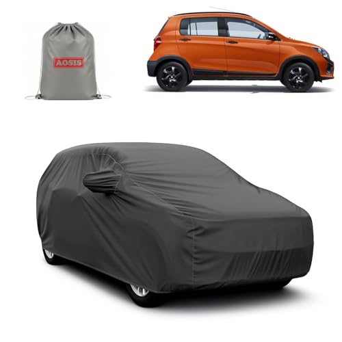 Image of AOSIS 'Waterproof' Car Cover Compatible with Maruti Suzuki Celerio /Celerio X /2014-2025 Year Model 300 GSM Uly Coated Thick Fabric 4X4, Adjustable Belt Buckle, Elastic Grip