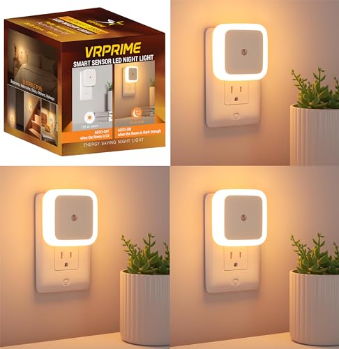 VRPRIME 3pc Night Lamp Sensor Light for Bedroom Bed Side Home | Smart Automatic ONOFF Dim LED Lights | Energy Saving 0.5W Lamp | Long Life for Hallway, Stairs, Kitchen, Bathroom (Warm) (Pack of 3) VRPRIME 3pc Night Lamp Sensor Light for Bedroom Bed Side Home | Smart Automatic ONOFF Dim LED Lights | Energy Saving 0.5W Lamp | Long Life for Hallway, Stairs, Kitchen, Bathroom (Warm) (Pack of 3)