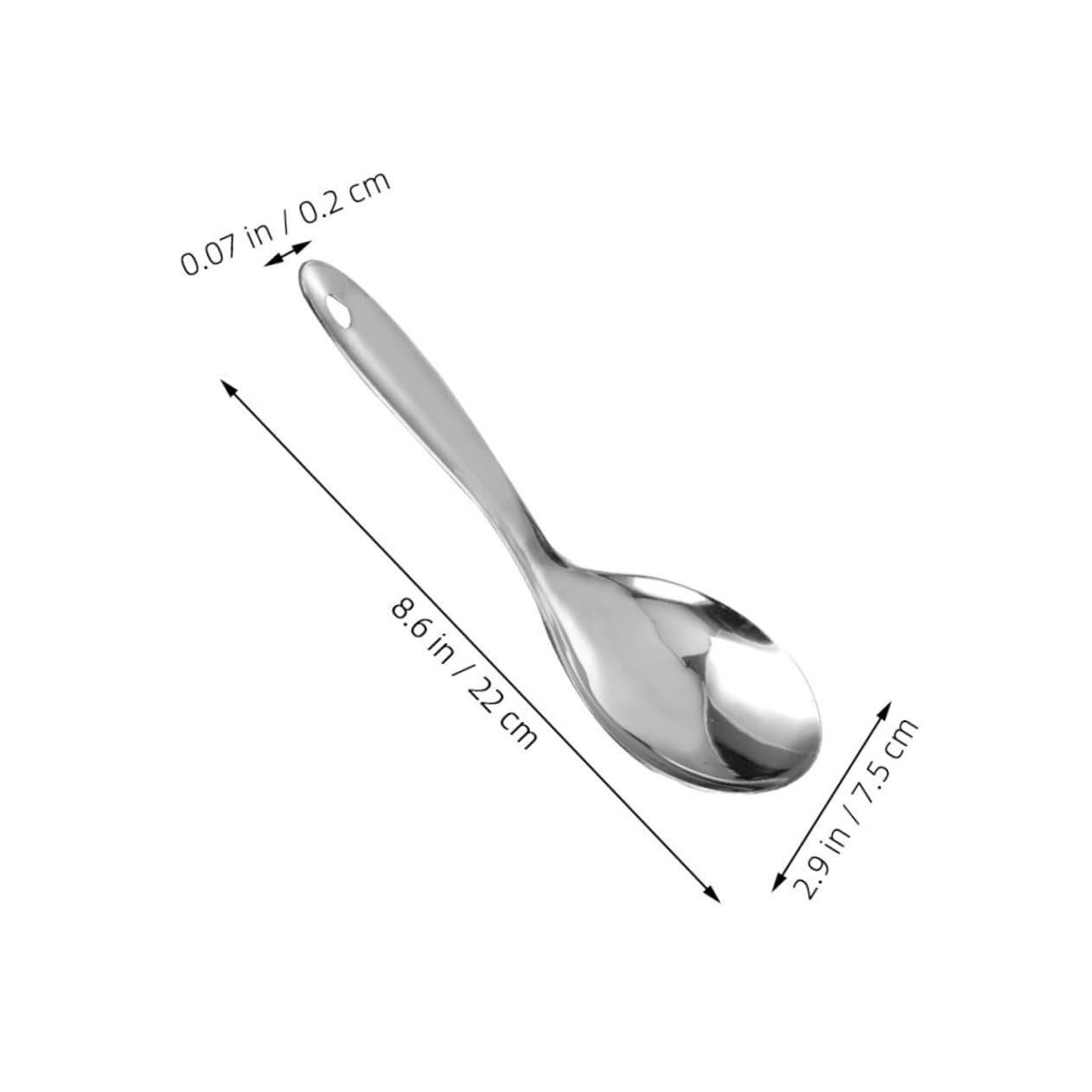 KICHOUSE Elegant Stainless Steel Rice Spoon Set of 2 Silver Spoon Cooking Utensils Kitchen Rice Scooper