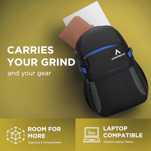 Image of Aristocrat Smash Formal Backpack 32 Liters With Laptop Compartment for Men & Women With Bottle Pocket Rain Cover Organiser Trolley Sleeve Padded Back & Shoulder Strap