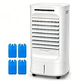 ★REFROIDISSEUR D’AIR 3 En 1★Ce ventilateur d’air combine rafraichisseur, ventilateur et humidificateur tout en un. La plaque de double filtration de l'air filtrante à mailles en nid d'abeille permet de souffler de l'air froid confortable et propre, qui peut filtrer 99,5 % de la poussière dans l’air. L'angle de couverture du vent est de 120°, l’oscillation verticale et horizontale.