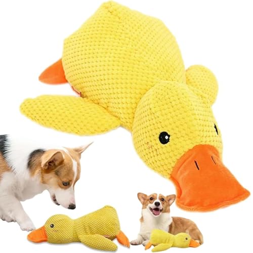 Shengruili Juguete antiestrés para Perros,Juguete de Peluche chirriante,Quack-Quack Duck Juguete para Perros,Pato antiestrés para Perros,para pequeños y medianos Grandes