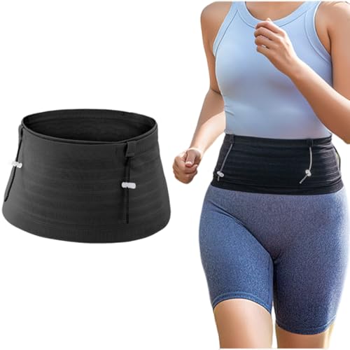 HAMKU cinturon trail running running belt Cinturon Running Riñonera Running Cinturon Correr Incluye Portadorsales Running y Porta Bastones Trail Running (M Negro)