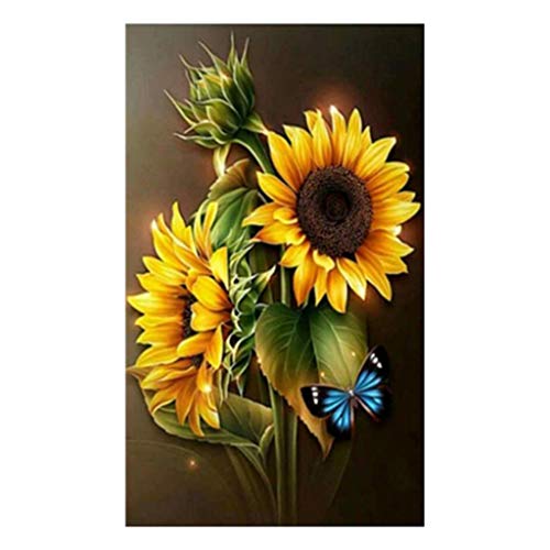 F Fityle 2pc 5D Kits De Pintura De Diamante Broca Completa Strass DIY Decoração De Parede De De Flor