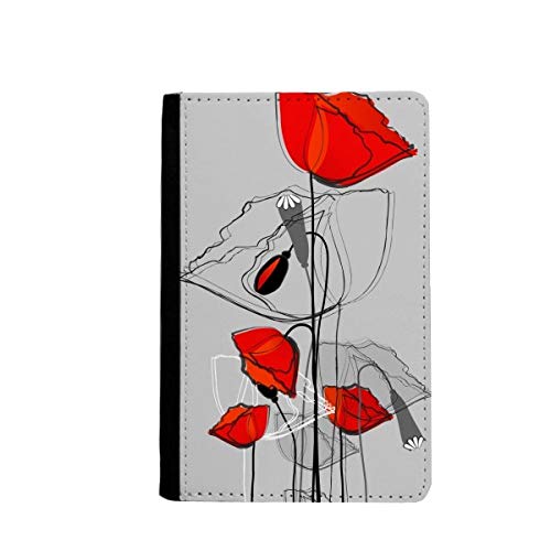 Étui de voyage pour passeport motif floral rouge anti-usure