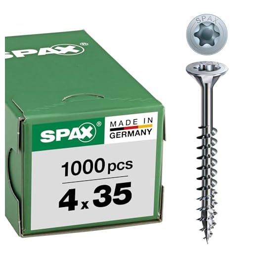 SPAX universalskruv, 4,0 x 35 mm, 1 000 stycken, T-STAR plus, försänkt huvud, partiell gänga, 4CUT, WIROX A3J, blank förzinkad, 0191010400355