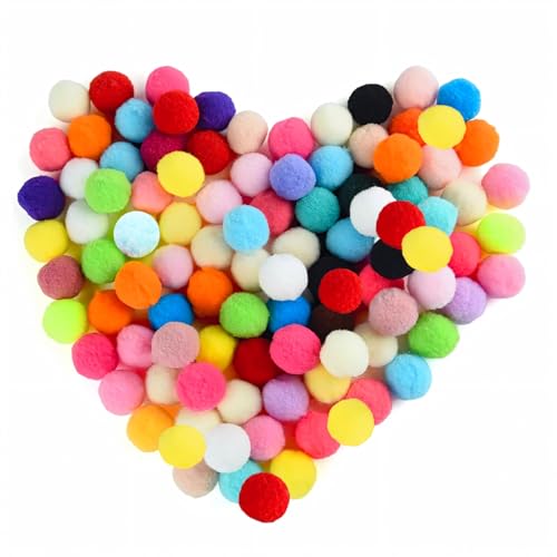 Confezione: Mescola circa 200 pompon artigianali. Diametro di 25 mm per soddisfare le vostre diverse esigenze. Mix colorato di diversi colori intensi.