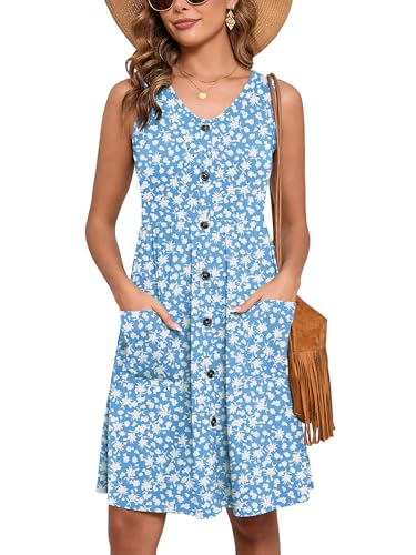 Image of Heymoments Women Sleeveless Summer Beach Dresses with Pockets