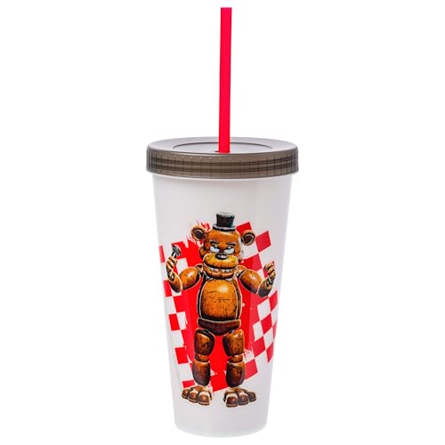 Image of Silver Buffalo Five Nights at Freddy's 4 Pack Color Changing Plastic Tumblers Featuring Freddy Fazbear, Bonnie, Chica, and Foxy, 24 Ounces
