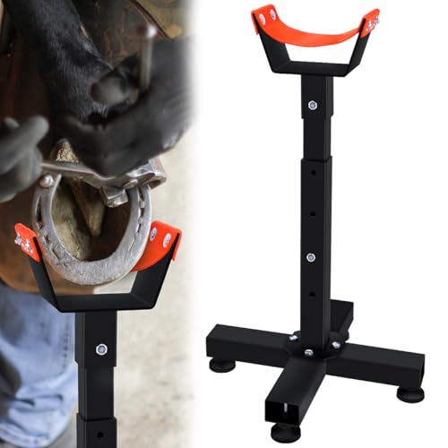 Image of Adjustable Farrier Stand Metal Hoof Stand Hoof Stand for Horses Hoof Jack Farrier Stand Equine Trimming Shoeing Barefoot Horse Hoof Trimming Tools Veterinary Instruments Grip Hoof Care Tools