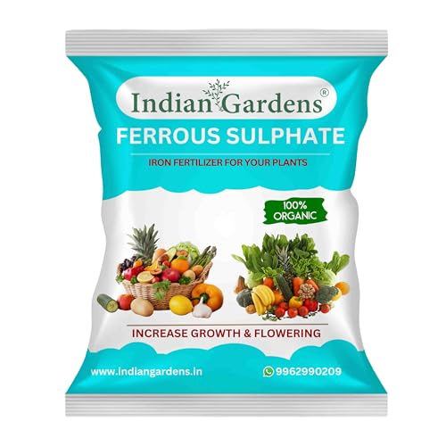 Indian Gardens - Ferrous Sulphate Fertilizer | Micronutrient Iron Fertilizer | Soil Iron Plus |Flowering Plant | Slow-Release Plant Food - 400 Grams