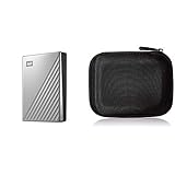 【セット買い】WD ポータブルHDD 4TB USB Type-C シルバー My Passport Ultra 暗号化 パスワード保護 外付けハードディスク / 3年 WDBFTM0040BSL-WESN & Amazonベーシック HDD ケース ポータブルHDD キャリングケース