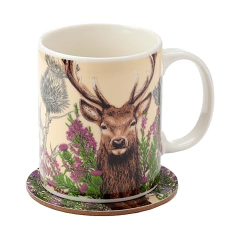 Puckator Wild Stag Mug and Coaster Set Cover