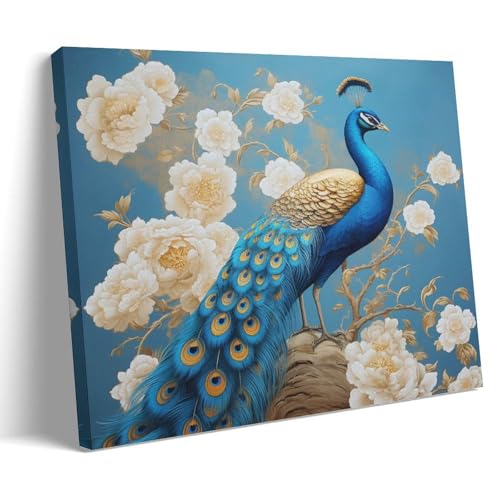 Toile paon fantastique DEBAOKA : une œuvre florale source d'évasion