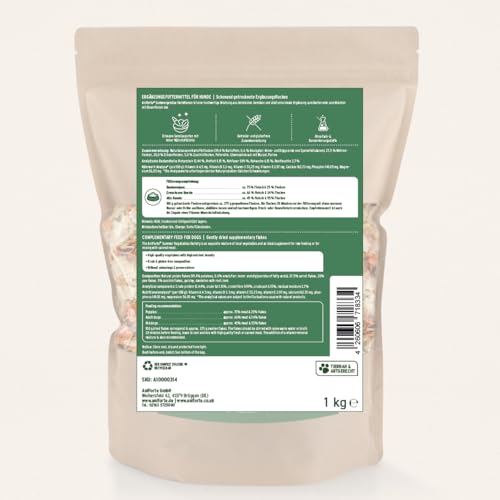 AniForte Barf Zusatz Hund Sommergemüse Variationen 1kg - 100% Natur Hundeflocken, Gemüseflocken Hunde getreidefrei & glutenfrei, Barf Hundefutter, Flockenfutter