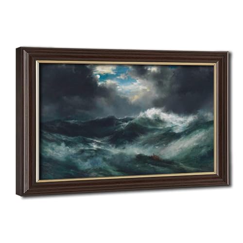 Toile d'épave de bateau Thomas Moran decoration murale salon tableau cadre