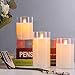 Aku Tonpa Flameless Candles Battery Operated Pillar Real Wax LED Glass Candle Sets with Remote Control Cycling 24 Hours Timer, 4