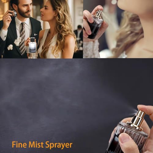 6 Pcs Travel Perfume Bottles Set,30ml Gradient Color Refillable Portable Glass Atomizers with Funnel and Dropper, Fine Mist Spray for Women Men Dispenser Fragrance Container Set (Black)4