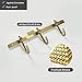 WINCASE Antique Brass Towel Hook Rack, Brushed Wall Hooks with 3 Hooks - Rustic Bath Coat Hook Holders