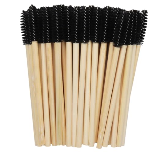Image of 50 Pack Bamboo Disposable Mascara Wands Eyelash Spoolies for Lash Extension