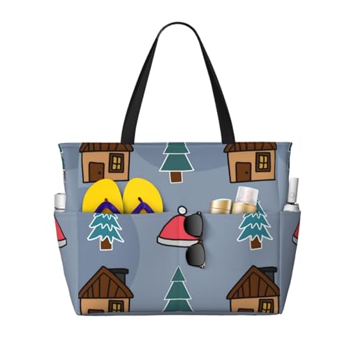Grand sac de plage Joyeux Noël pour organiser toutes vos affaires de mer