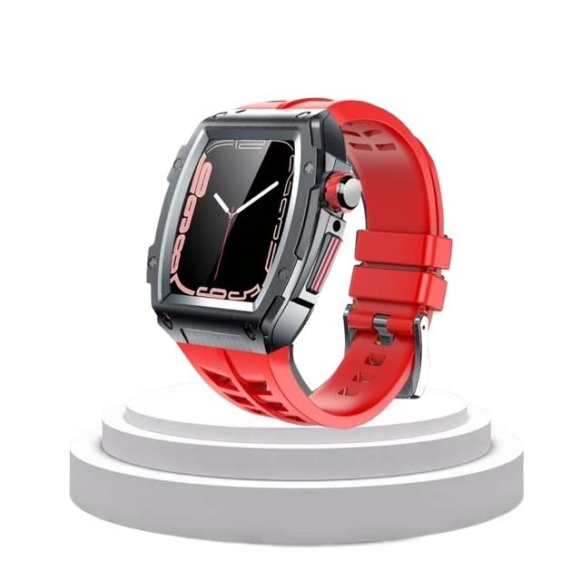 Kit modification Apple Watch antichoc avec boîtier métal et bracelet sport