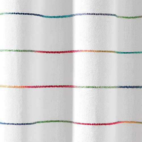 Image of Lush Decor Ombre Stripe Yarn Dyed Cotton Shower Curtain, 72 inch W x 72 inch L, Rainbow - Fabric Shower Curtains - Striped Bathroom Curtain - Farmhouse & Coastal Decor