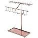 MyGift 15 inch Bronze Metal 30-Hook Necklace Bracelet Storage Organizer Jewelry Tree Hanger Display Rack