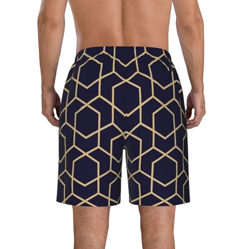 Men's Beach Shorts Swim TrunksFun Patterns Geometric Lines Print for Surfing Running Summer Vacation3