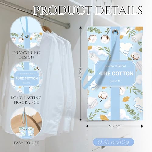 Scent-Hi Duftsäckchen aus Baumwolle, Duftsäckchen für Schubladen, Schränke, Zimmer, Kleiderschrank, Autos, (14 Beutel)
