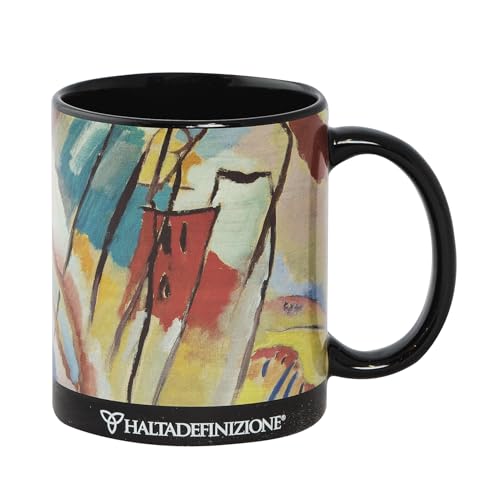 Halta Definizione - Mug, Tazza in Ceramica Stampata con un'Opera d'Arte di Kandinsky, Include un'Elegante Confezione Regalo, Capacità 325 ml, F.to 9,5H x 8 Diametro cm