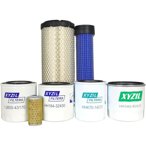 XYZIL Full Service Filter Kit Compatible with Kubota L3301HST L3901HST w/ D1803 Engine L3301H L3901H TC620-93230 HH164-32430 TC422-82620 HHK70-14070 1J800-43170 1G311-43380 Air Lube Hydraulic HST Fuel -  TC6209-3230 HH164-32430 TC422-82620