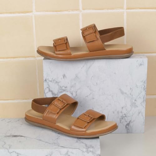 Image of Metro Women Synthetic Double Buckle Casual & Comfort Slingback Sandals