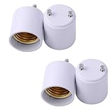 FINDYOULED 4 Pack White GU24 to E26 / E27 Adapters,PBT Material is Retardant Anad Safe