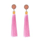 Zealmer Pink Tassel Earrings For Women Bohemian Long Dangle Drop Statement Earrings Fashion Jewelry
