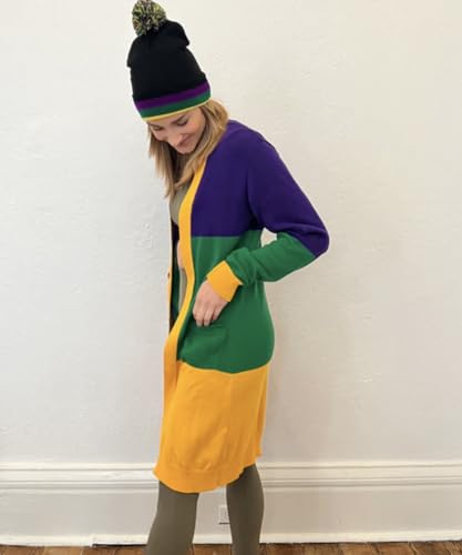 Purple, Green, Gold Adult Unisex Rugby Cardigan Sweater3