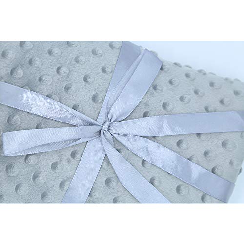 Annlaite Unisex Children's Baby Quilt Soft Baby Blanket Minky Dot- Sherpa Fleece Baby Blanket 30 By 40 Grey #TOP1