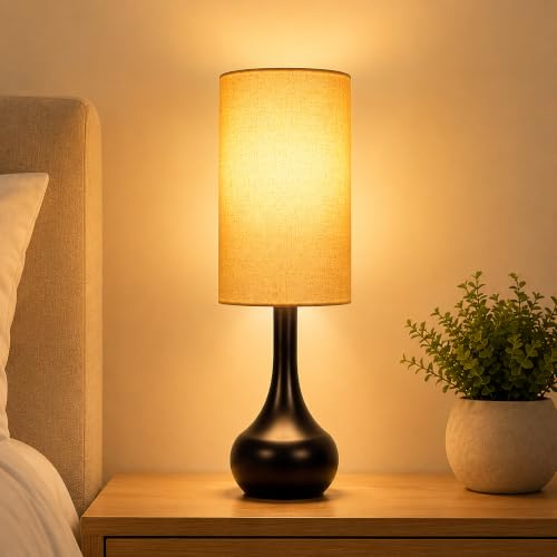 LEDIKON 17" Touch Lamp for Nightstand,3-Way Dimmable Bedside Lamp