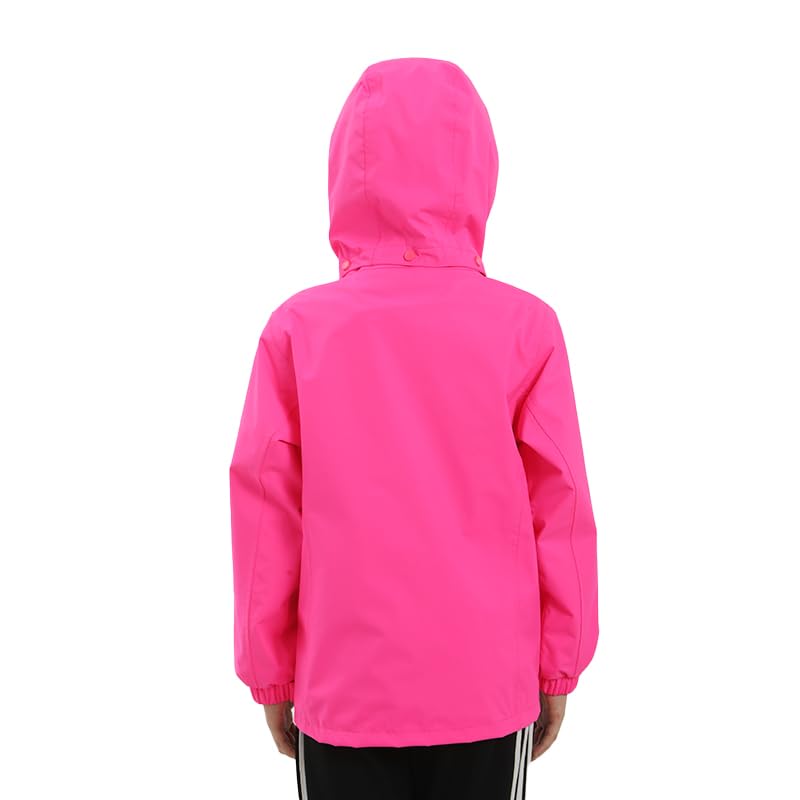 YINGJIELIDE Boys Girls Rain Jacket,Kids Lightweight Waterproof Hooded Raincoats Windbreakers,Outdoor Hiking Coat3